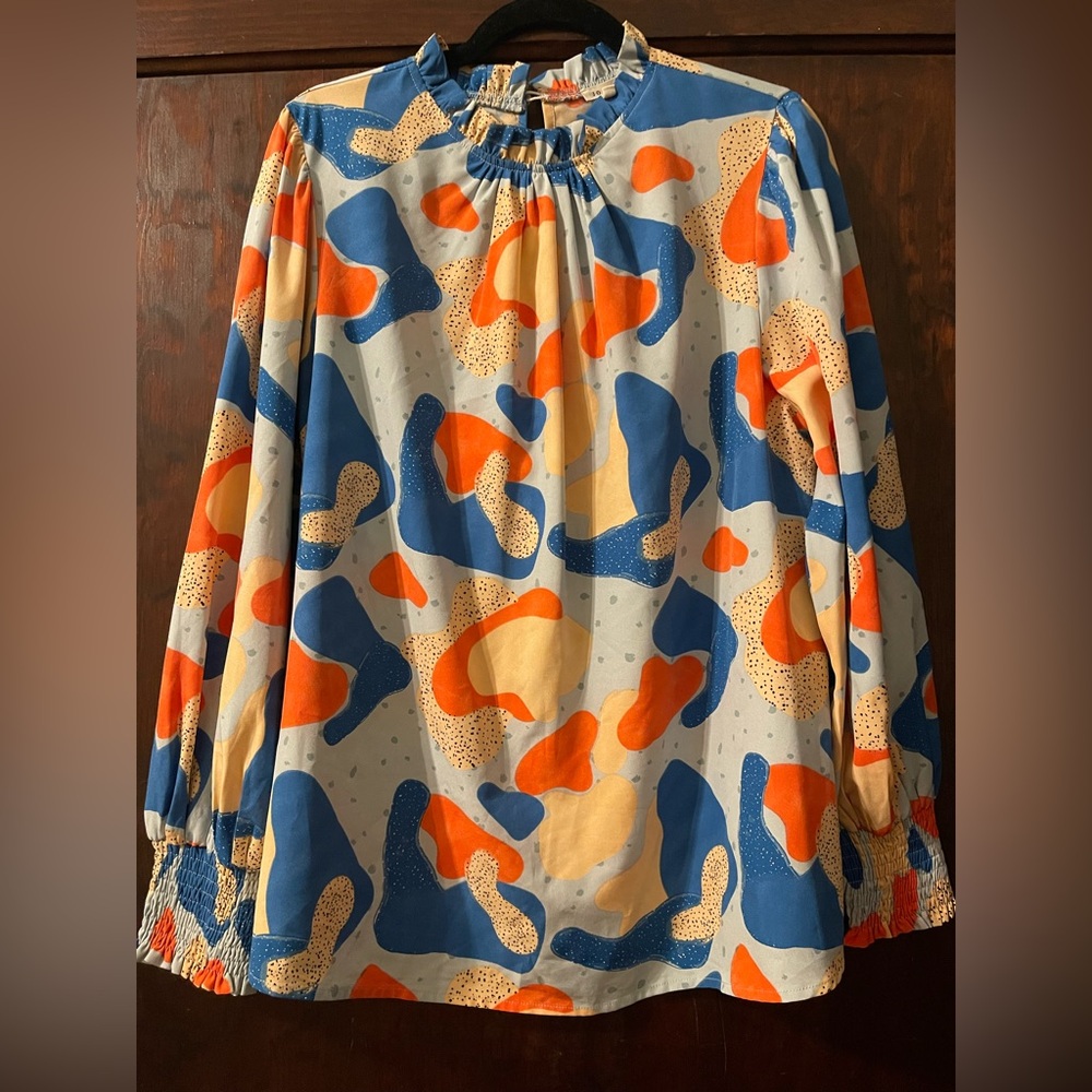 Women’s Abstract Print Blouse | Size Large | Boutique Brand